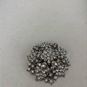 Elegant Silver Floral Brooch